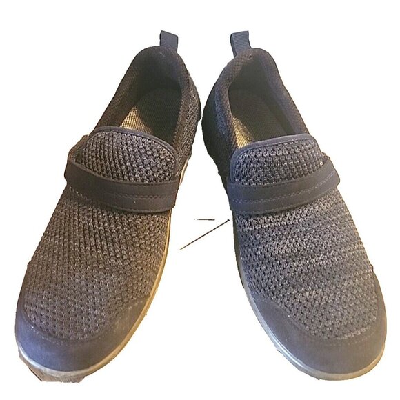 9.5 Orthofeet 823 Quincy Women Navy Blue Stretch Slip On Comfort Sneaker - Picture 1 of 11